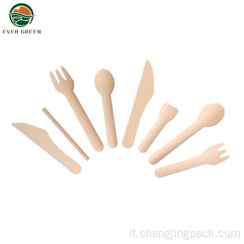 Set di posate da forchetta/cucchiaio biodegradabile